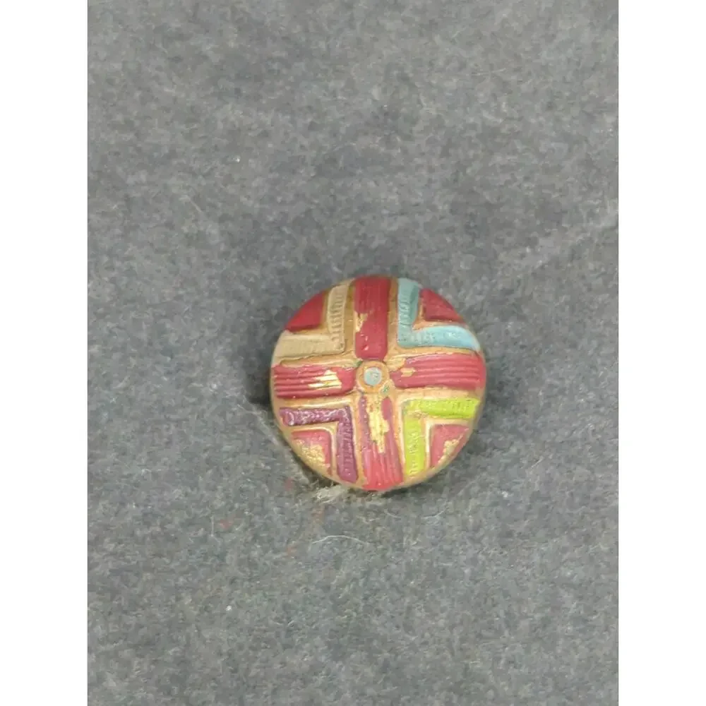 LOT DD of 10 Antique Vintage Victorian Brass Mixed Materials Buttons ESTATE FIND
